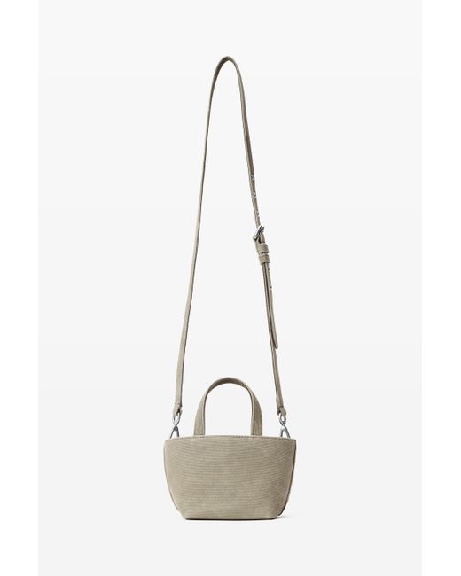 Alexander Wang White Punch Mini Tote Bag In Wax Canvas