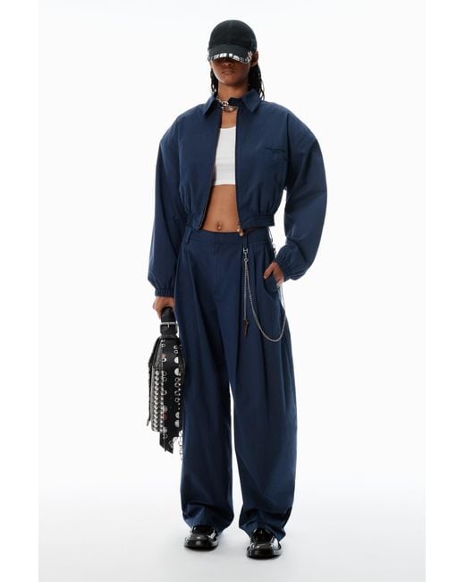 Alexander Wang Blue Cotton-Blend Balloon-Leg Pants