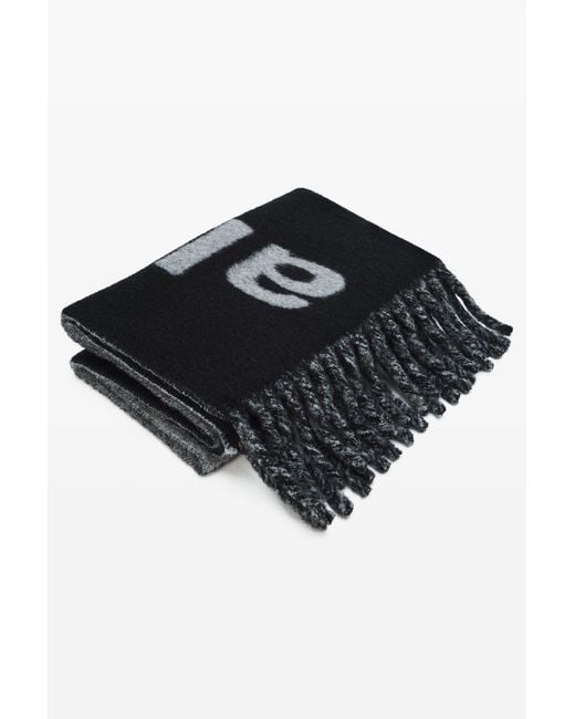 Alexander Wang Black Jacquard Logo Scarf