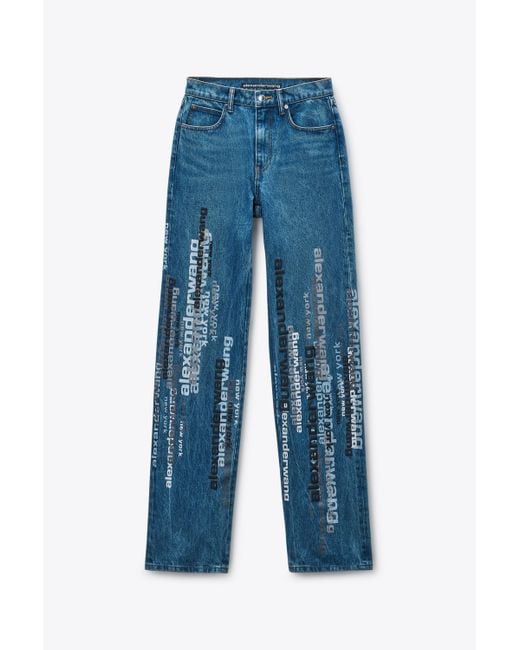 Alexander Wang Deep Blue Ez Jean With Vertical Logo