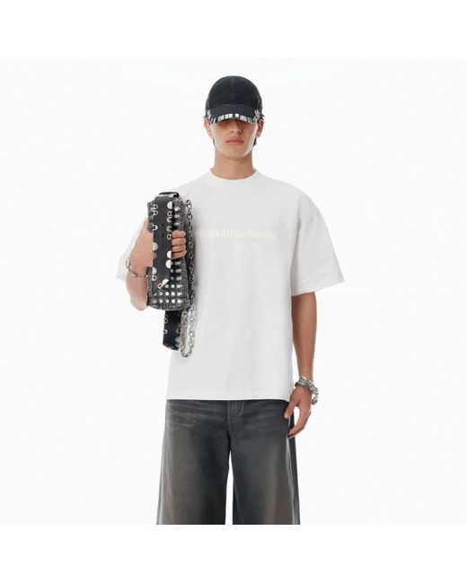 Alexander Wang White Cotton Oversized Logo Tee
