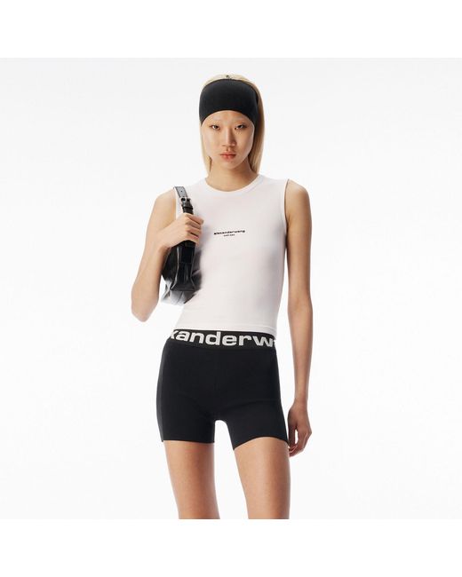Alexander Wang White Logo Print Fitted Tank