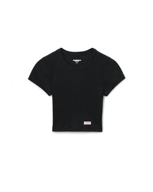 Alexander Wang Black Cropped Short-Sleeve Tee