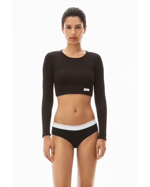 Alexander Wang Blue Cropped Long-Sleeve Tee
