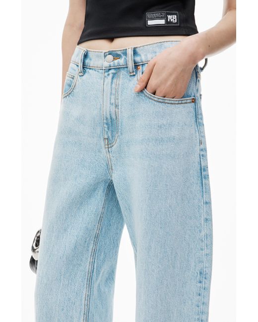 Alexander Wang Blue Zipped Back Slit Wide-leg Jeans