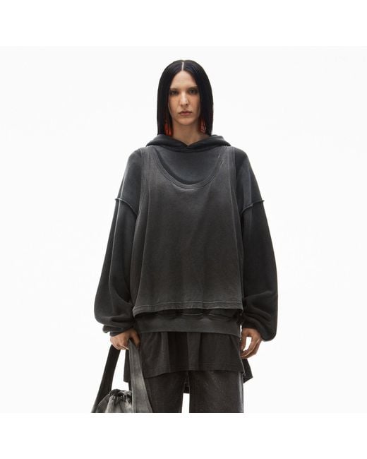 Alexander Wang Black Oversize Triple-Layer Hoodie