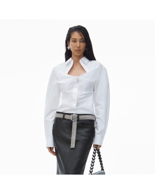 Alexander Wang White Deconstructed Button-Up Shirt