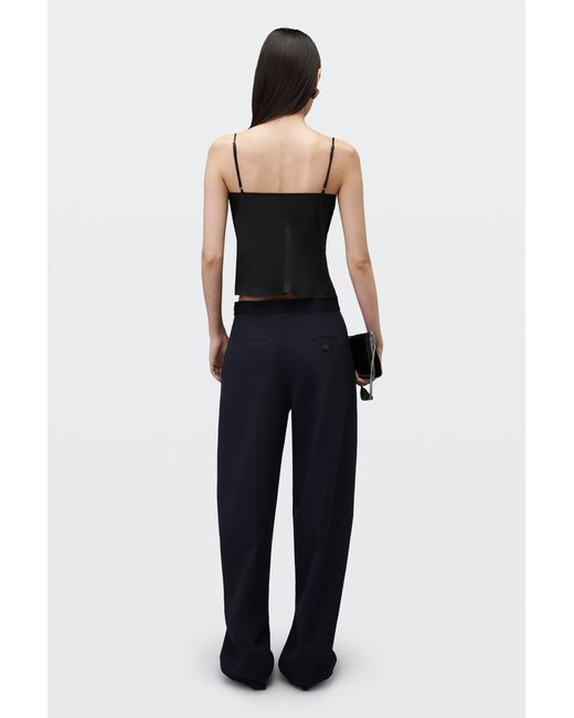 Alexander Wang Black Silk Knotted Cami Top