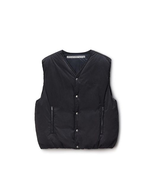 Alexander Wang Black Moto Puffer Vest for men