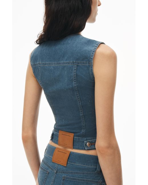 Alexander Wang Blue Vest In Denim Trompe-l'oeil