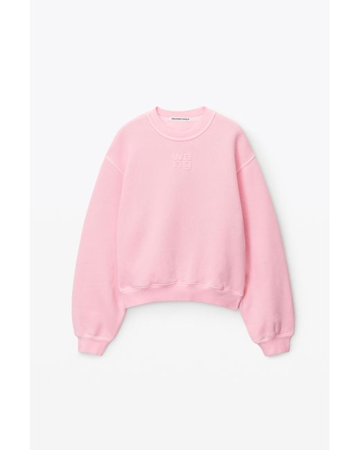 Alexander Wang Pink Puff Logo Sweatshirt In Structured Terry