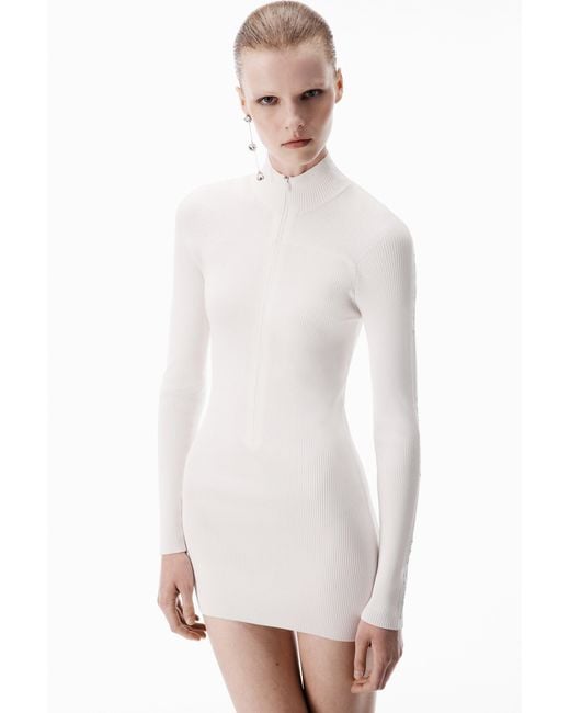 Alexander Wang White Logo Track Stripe Dress