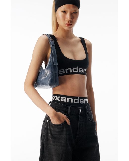 Alexander Wang Black Blow-Up Jeans With Logo Bike Short Waistband