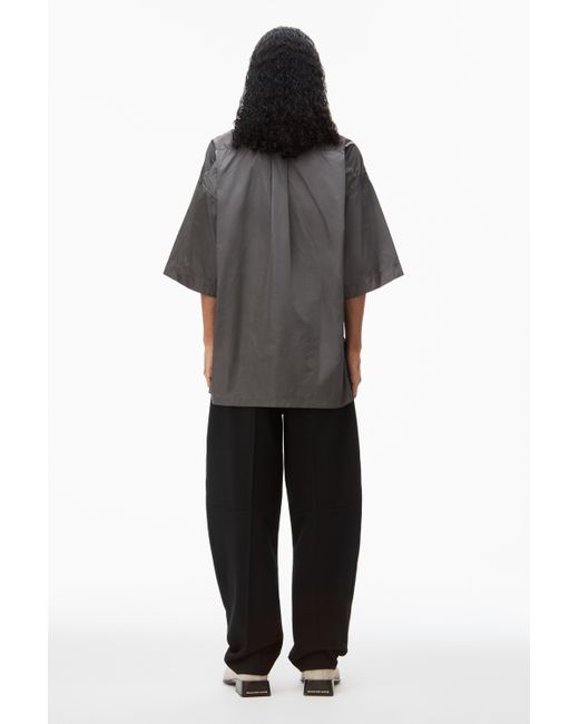Alexander Wang Black Camp Shirt In Crisp Nylon for men