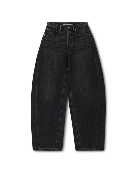 Alexander Wang Black Crystal Cursive Logo Blow Up Jean