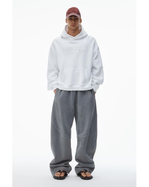 Alexander Wang White Oversize Unisex Logo Hoodie In Essential Terry