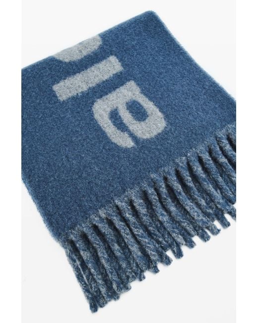 Alexander Wang Blue Jacquard Logo Scarf