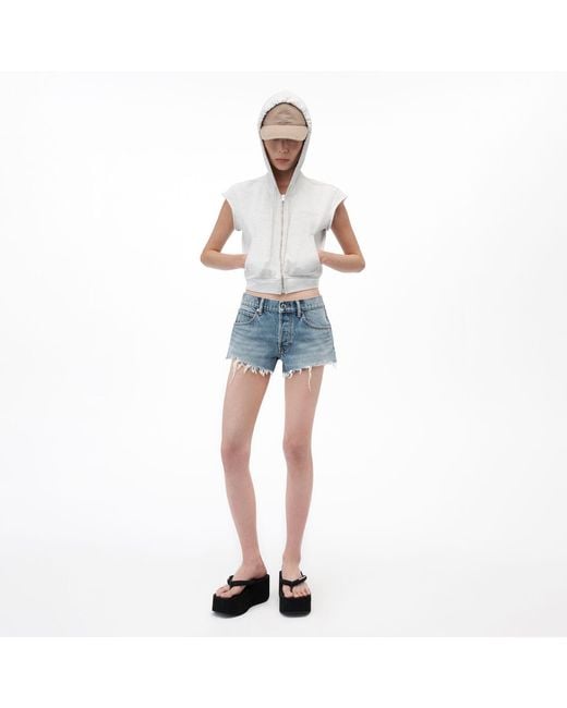 Alexander Wang Blue Crystal Logo Pocket Relaxed Short