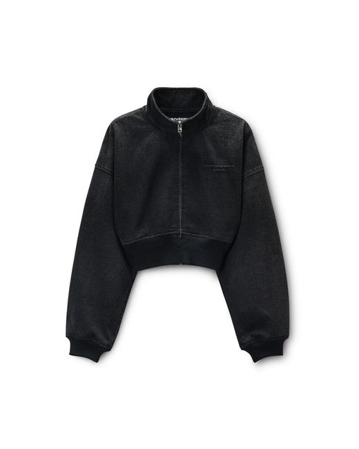 Alexander Wang Blue Brushed Denim Funnel Neck Jacket
