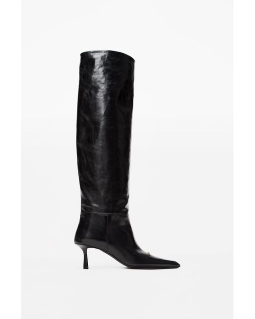 Alexander Wang Leather Viola 65 Slouch Boot In Calfskin in Black - Lyst