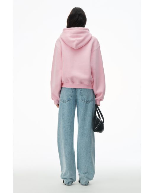 Alexander Wang Puff Logo Hoodie In Structured Terry