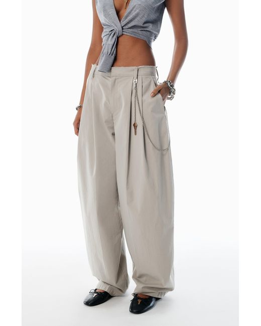 Alexander Wang Blue Cotton-Blend Balloon-Leg Pants