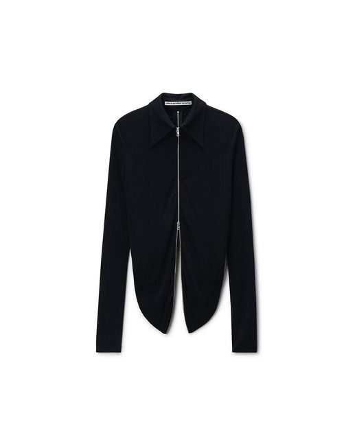 Alexander Wang Black Draped Back Zip Shirt