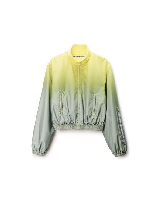 Alexander Wang Yellow Reflective Shrunken Track Jacket