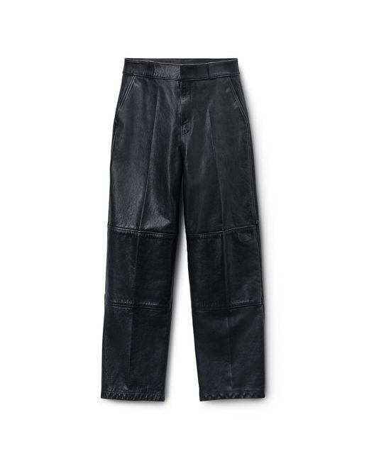 Alexander Wang Black Worn Moto Leather Workwear Pant