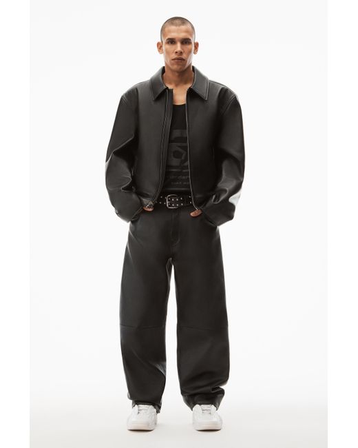 Alexander Wang Black BAGGY Jean In Plonge Leather for men