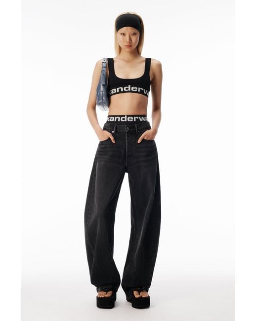 Alexander Wang Black Blow-Up Jeans With Logo Bike Short Waistband