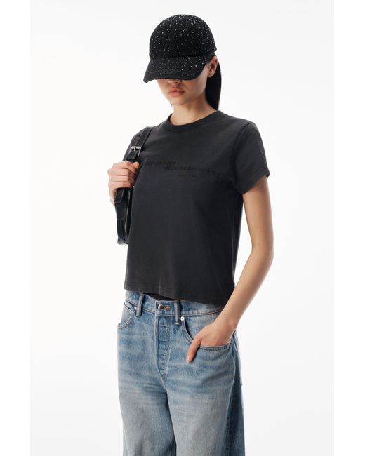 Alexander Wang Black Mirrored Logo Tee
