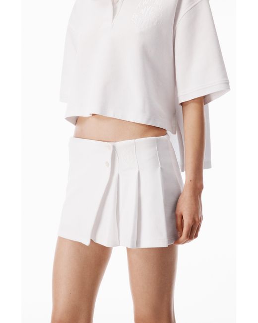 Alexander Wang White Pleated Wrap Mini Skirt