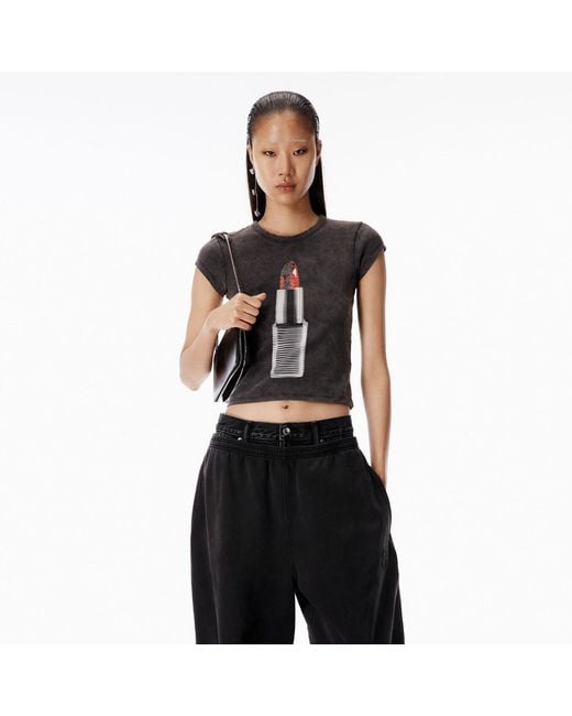 Alexander Wang Black Lipstick Baby Tee