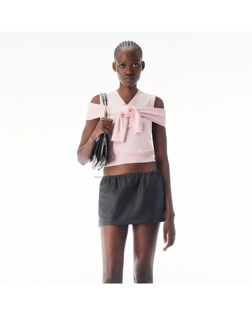 Alexander Wang Pink Layered V-Neck Vest With Tie-Front Cardigan Detail