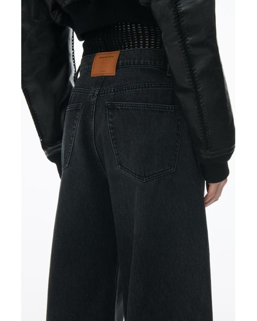 Alexander Wang Black Oversized Low Rise Jean In Denim