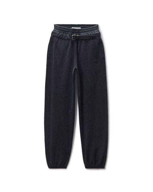 Alexander Wang Blue Mid-Rise Belted Sweatpant