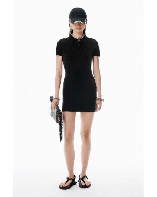 Alexander Wang Black Cotton-blend Chenille Minidress