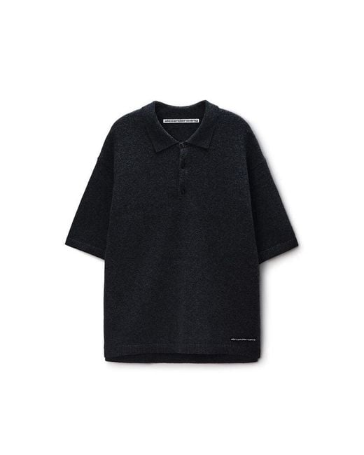 Alexander Wang Black Wool Polo Shirt for men