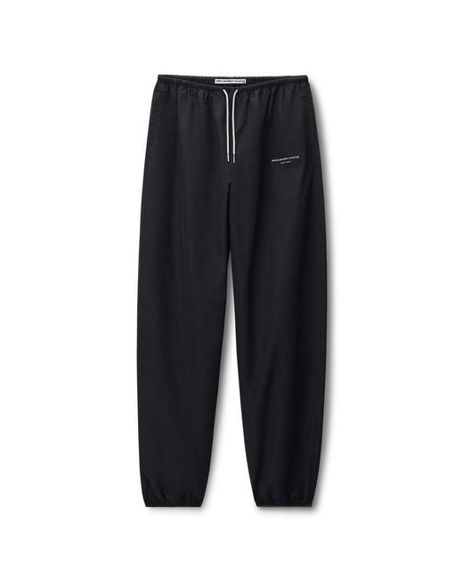 Alexander Wang Black Mid-Rise Track Pant With Crystal Drawcord