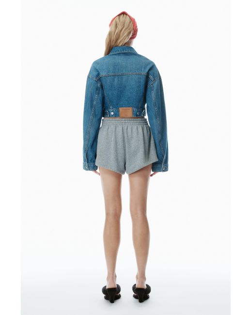 Alexander Wang Regen Cotton Denim Wrapped Jacket in Blue | Lyst UK