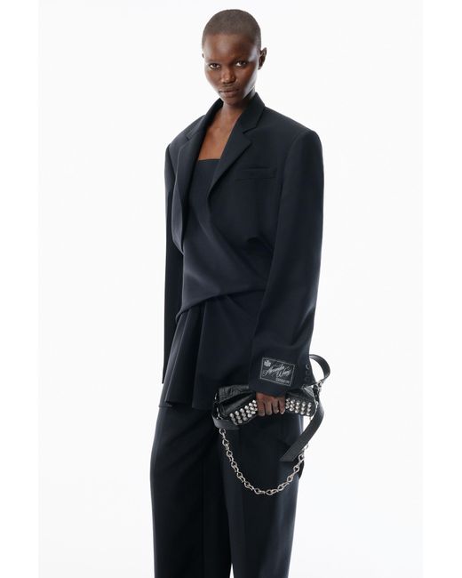 Alexander Wang Black Wool Mohair Draped Jacket