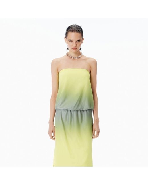 Alexander Wang Green Reflective Strapless Bubble Top