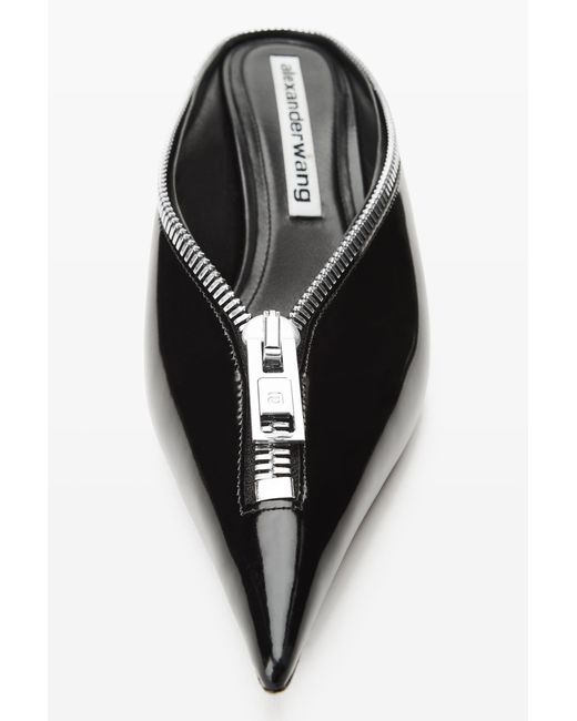 Alexander Wang Black Akila 65Mm Zip Closed Toe Mule