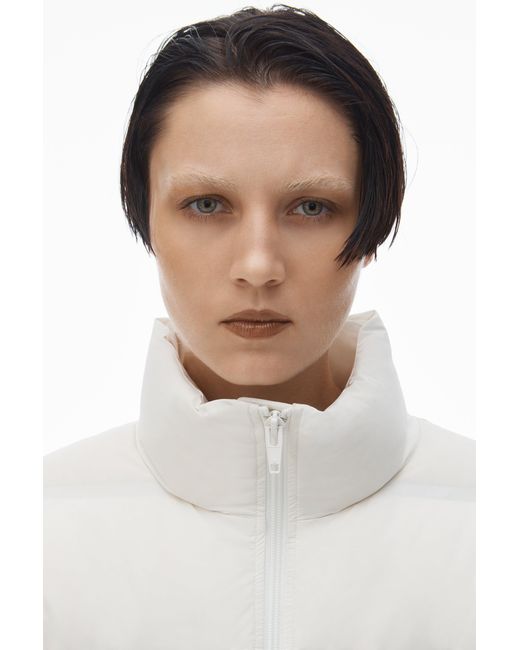 Alexander Wang Blue Logo Jacquard Puffer Jacket