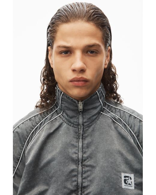 Alexander Wang Black Oversized Piped Track Jacket for men