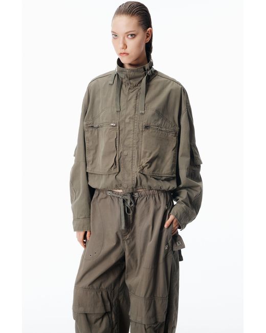 Alexander Wang Blue Cargo Jacket Cotton Cropped