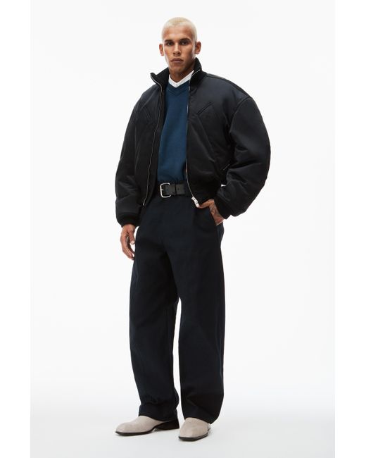 Alexander Wang Bomber Jacket In Sateen in Black for Men