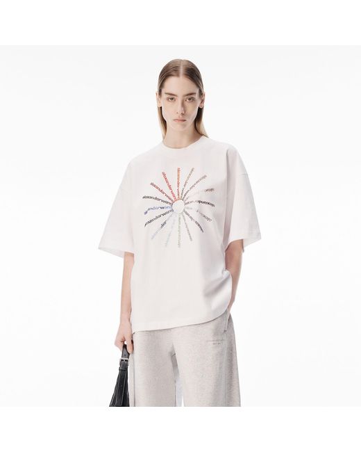 Alexander Wang Multicolor Crystal Pinwheel Short Sleeve Tee