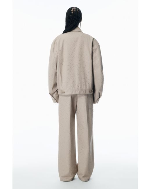 Alexander Wang White Crystal Hotfix Workwear-inspired Jacket